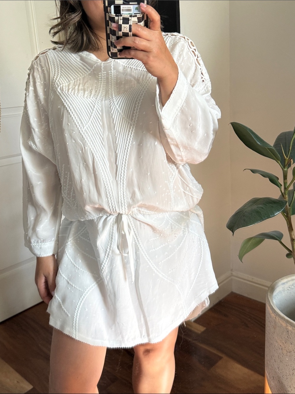 IRO Anita Embroidered Crepe de Chine Mini Dress. Size 40/ 8 US